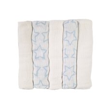 MS14-B: Blue 5 Pack Muslin Squares